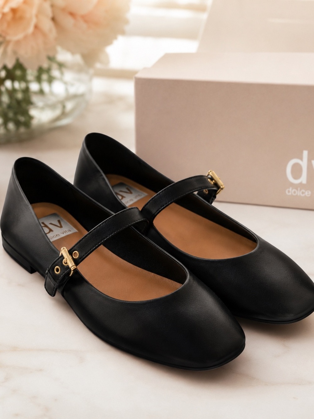 DV Dolce Vita Mulaney Buckled Mary Jane Flats – Black | Women’s Size 7.5 | NWT